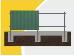 Ограждение с каркасом из профильных труб